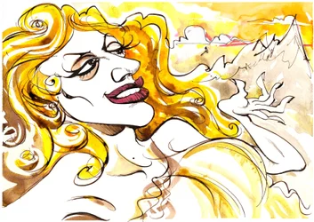 Tatiana Troyanos - caricature en couleur en tant que Vénus, de l